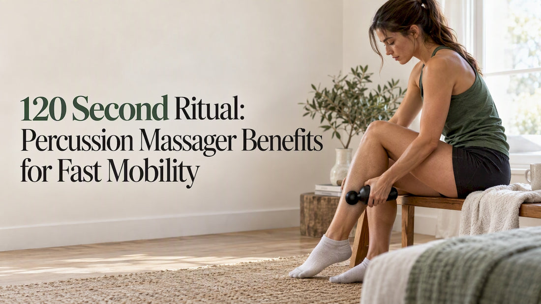 Person using a massager on their calf