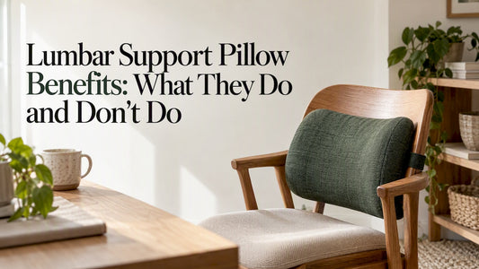 Lumbar pillow resting against a chair